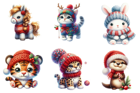 Crochet Christmas Animal Sublimation Sublimation designartist 