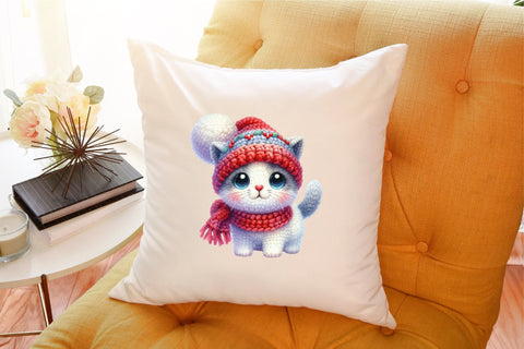 Crochet Christmas Cat Sublimation Bundle Sublimation designartist 