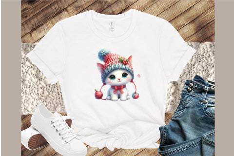 Crochet Christmas Cat Sublimation Bundle Sublimation designartist 