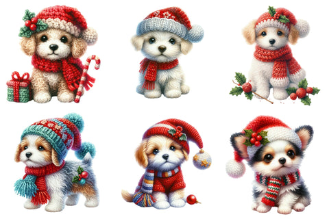 Crochet Christmas Dog Sublimation Bundle Sublimation designartist 