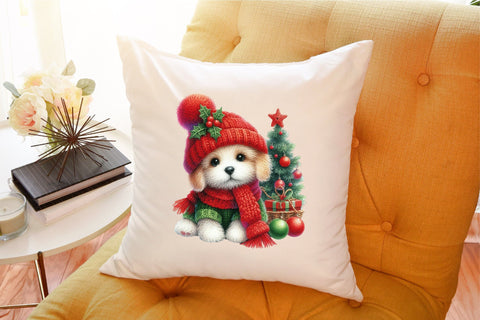 Crochet Christmas Dog Sublimation Bundle Sublimation designartist 