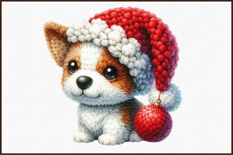 Crochet Christmas Dog Sublimation Bundle Sublimation designartist 