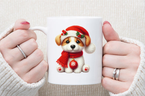 Crochet Christmas Dog Sublimation Bundle Sublimation designartist 