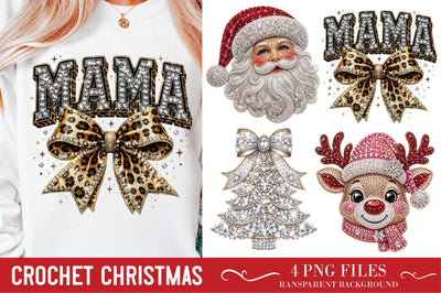 Crochet Christmas PNG, Crochet Yarn Christmas PNG Sublimation designmaster24 