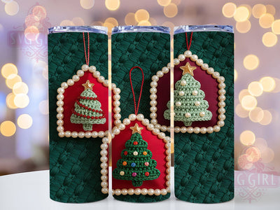 Crochet Christmas Sweater Tree Tumbler, Tree Trio Sublimation Design, Festive Holiday Cup Art, 20oz Xmas Tumbler, Whimsical Crochet Mug, Stylish Christmas Cup, Cozy Holiday Wrap Sublimation SvggirlplusArt 