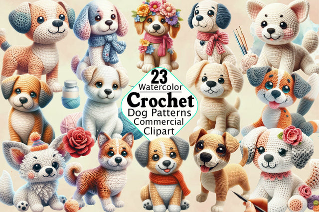 Crochet Dog Patterns Sublimation Bundle Sublimation SVGArt 