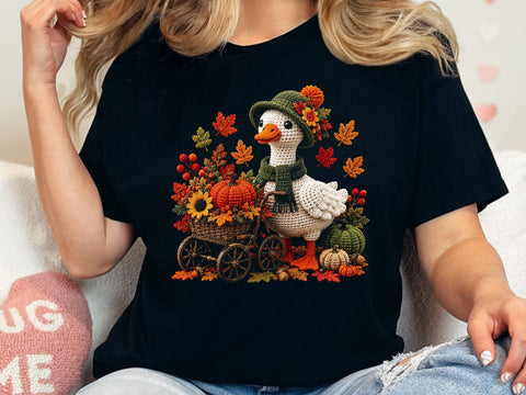 Crochet Fall Duck Pumpkin Cart PNG Art SVG artprintfile 