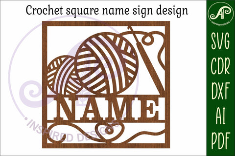 Crochet name wall art sign, SVG file SVG APInspireddesigns 