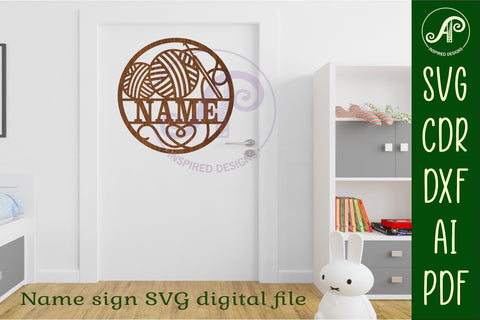 Crochet name wall art sign, SVG file SVG APInspireddesigns 
