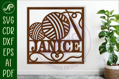 Crochet name wall art sign, SVG file SVG APInspireddesigns 