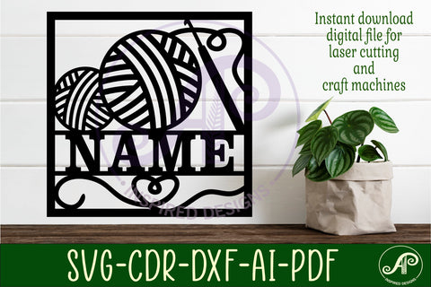 Crochet name wall art sign, SVG file SVG APInspireddesigns 