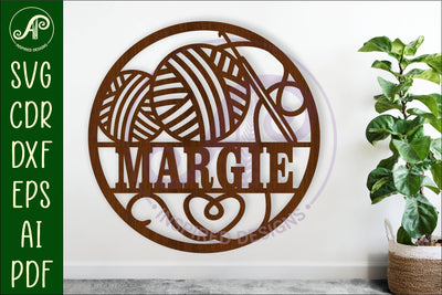 Crochet name wall art sign, SVG file SVG APInspireddesigns 