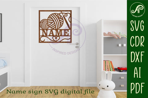 Crochet name wall art sign, SVG file SVG APInspireddesigns 