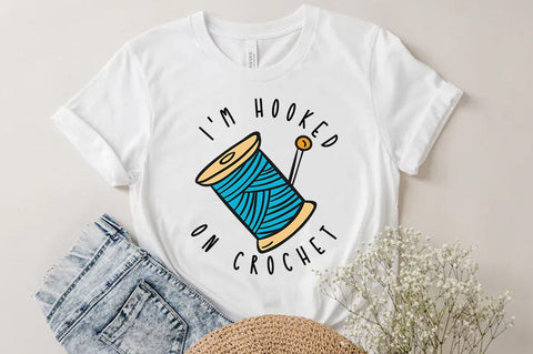 Crochet Quote Design, I am hooked on crochet SVG SVG FiveStarCrafting 