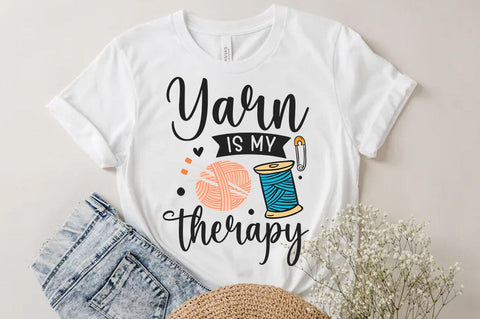 Crochet Quote Design, Yarn is my therapy SVG SVG FiveStarCrafting 