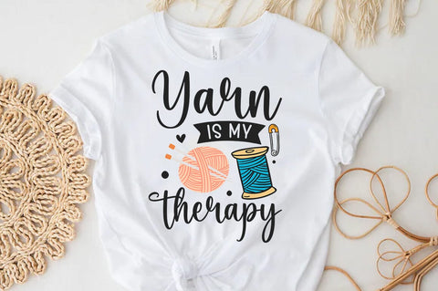 Crochet Quote Design, Yarn is my therapy SVG SVG FiveStarCrafting 