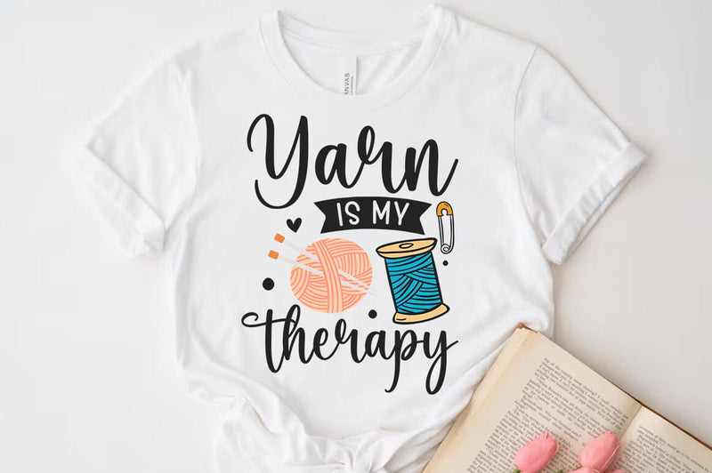 Crochet Quote Design, Yarn is my therapy SVG SVG FiveStarCrafting 