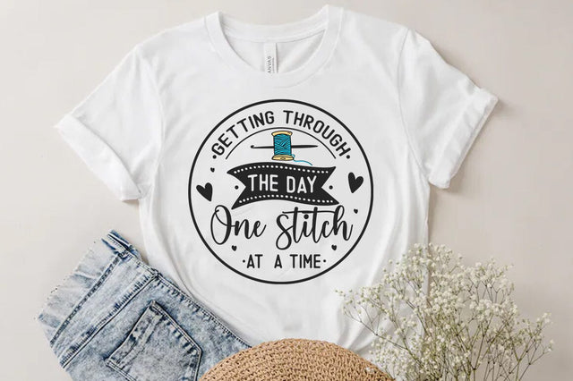 Crochet Quote SVG, Getting through the day one stitch at a time SVG FiveStarCrafting 