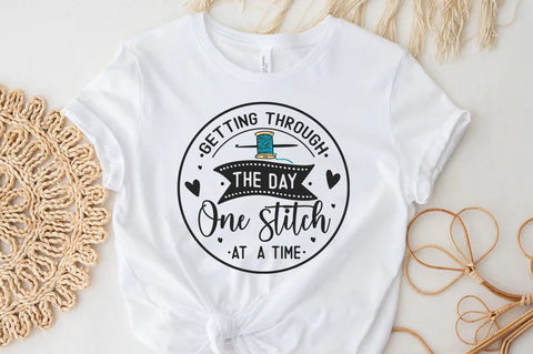 Crochet Quote SVG, Getting through the day one stitch at a time SVG FiveStarCrafting 