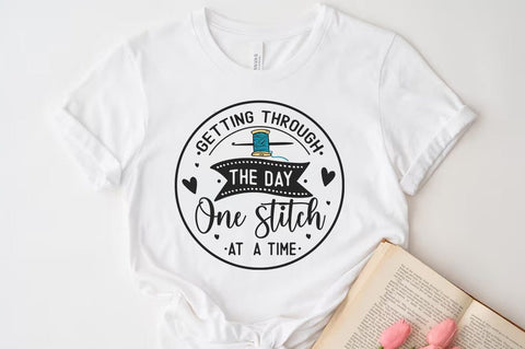 Crochet Quote SVG, Getting through the day one stitch at a time SVG FiveStarCrafting 