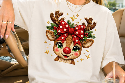 Crochet Reindeer Bow Christmas PNG Sublimation nirmal108roy 