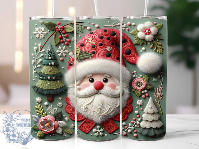 Crochet Santa Christmas Tumbler, Christmas Crochet Sublimation Design, Festive Holiday Cup Art, 20oz Xmas Tumbler, Whimsical Santa Mug, Stylish Christmas Cup, Cozy Holiday Wrap Sublimation ToriDesigns 