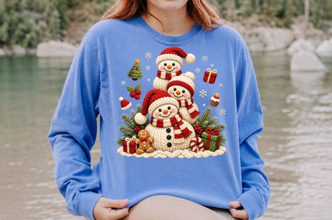 Crochet Snowman Family PNG Sublimation nirmal108roy 