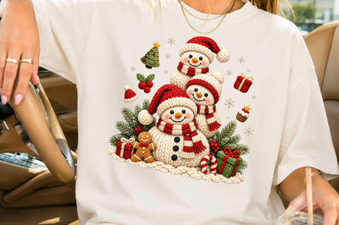 Crochet Snowman Family PNG Sublimation nirmal108roy 