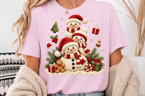 Crochet Snowman Family PNG Sublimation nirmal108roy 