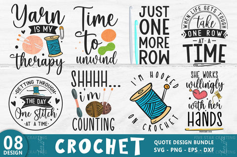 Crochet SVG Bundle, Crochet Sticker Bundle, Crochet Quote Design SVG FiveStarCrafting 