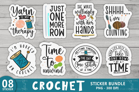 Crochet SVG Bundle, Crochet Sticker Bundle, Crochet Quote Design SVG FiveStarCrafting 