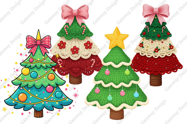 Crochet Yarn Christmas Tree PNG, Christmas Tree PNG, Tree SVG designmaster24 