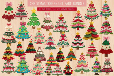 Crochet Yarn Christmas Tree PNG sublimation Bundle/31 design Sublimation designmaster24 