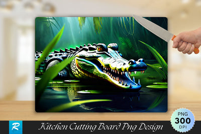 Crocodile Background Cutting Board Sublimation Regulrcrative 