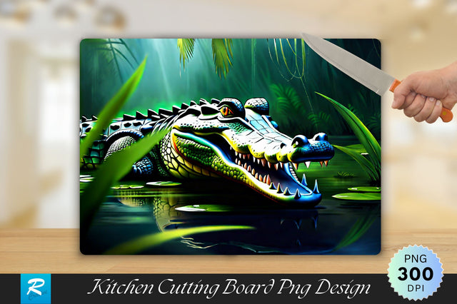 Crocodile Background Cutting Board Sublimation Regulrcrative 