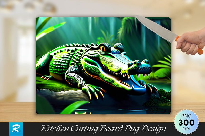 Crocodile Background Cutting Board Sublimation Regulrcrative 