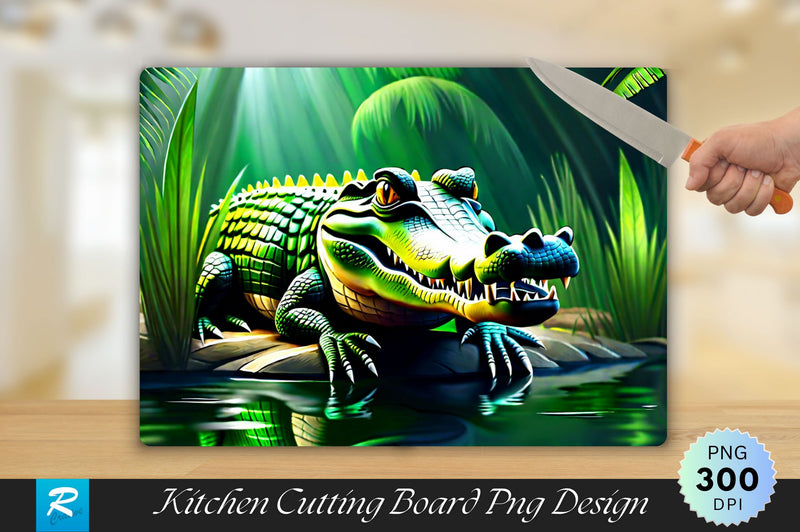 Crocodile Background Cutting Board Sublimation Regulrcrative 