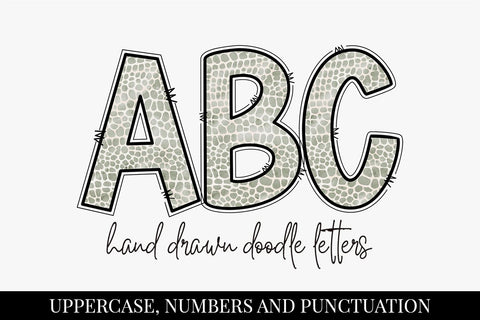 Crocodile Hand Drawn Doodle Letter Alphabet Sublimation BijouBay 
