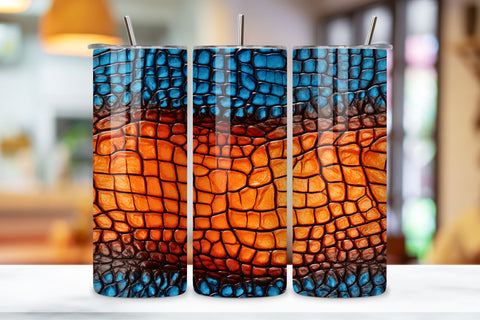 Crocodile Leather Tumbler Wrap | 20 oz | Animal Print PNG, 3D Leather Tumbler Wrap, Sublimation Design, 20 oz Skinny Tumbler, Paper Leather tumbler sublimation designs download, colorful Sublimation FloridPrintables 