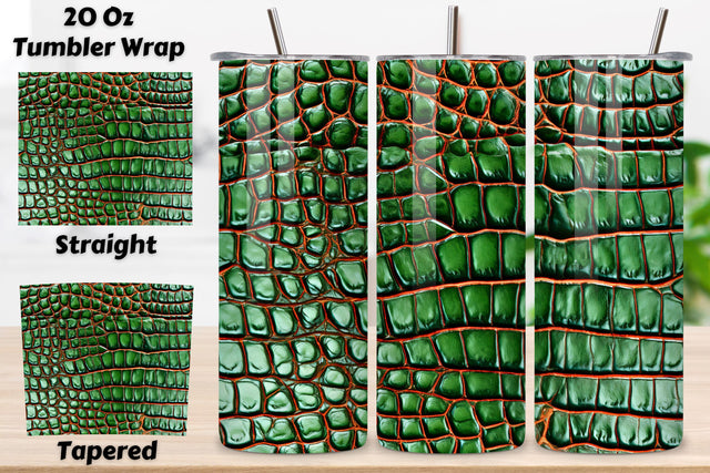 Crocodile Leather Tumbler Wrap | 20 oz | Animal Print PNG, 3D Leather Tumbler Wrap, Sublimation Design, 20 oz Skinny Tumbler, Paper Leather tumbler sublimation designs download, colorful Sublimation FloridPrintables 