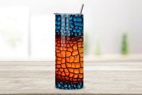 Crocodile Leather Tumbler Wrap | 20 oz | Animal Print PNG, 3D Leather Tumbler Wrap, Sublimation Design, 20 oz Skinny Tumbler, Paper Leather tumbler sublimation designs download, colorful Sublimation FloridPrintables 