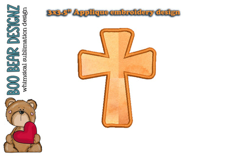 Cross Applique Embroidery design Embroidery/Applique DESIGNS Boo Bear Designz 