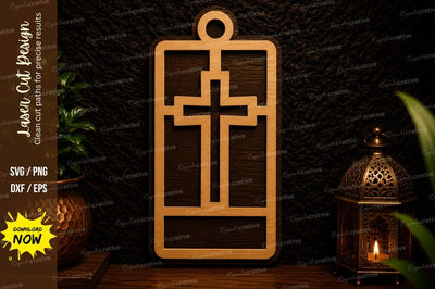 Cross Bookmark Laser Cut SVG Christian Gift Design SVG Regulrcrative 