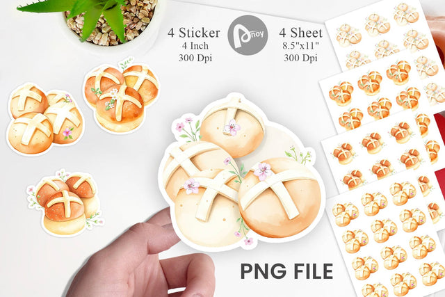 Cross Buns Sticker Sublimation artnoy 