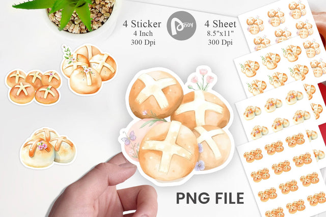 Cross Buns Sticker Sublimation artnoy 