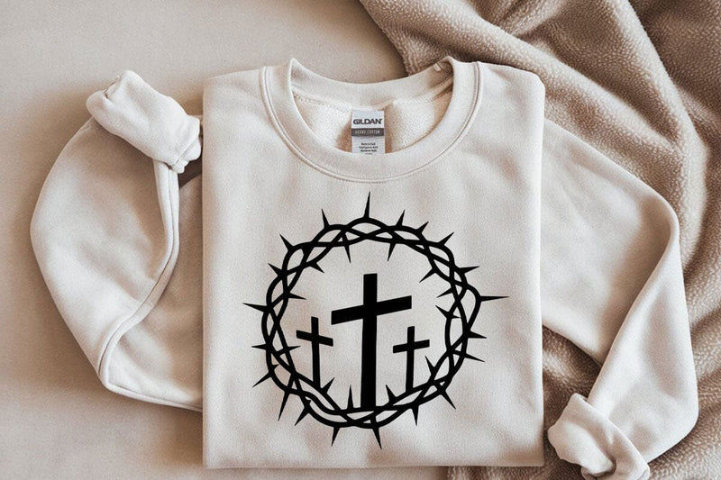 Cross & Crown of Thorns SVG Clipart: Christian Easter SVG DesignDestine 