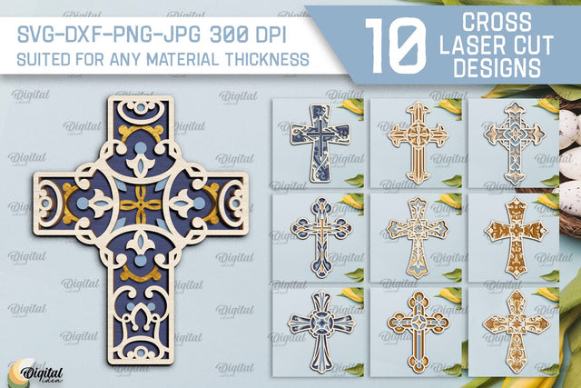 Cross Laser Cut Bundle. Multilayer Cross SVG SVG Evgenyia Guschina 