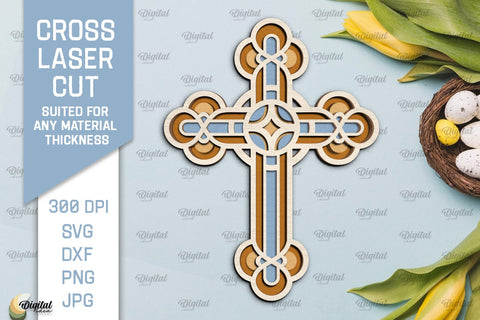 Cross Laser Cut. Multilayer Cross SVG SVG Evgenyia Guschina 