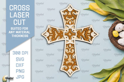 Cross Laser Cut. Multilayer Cross SVG SVG Evgenyia Guschina 