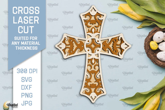 Cross Laser Cut. Multilayer Cross SVG SVG Evgenyia Guschina 